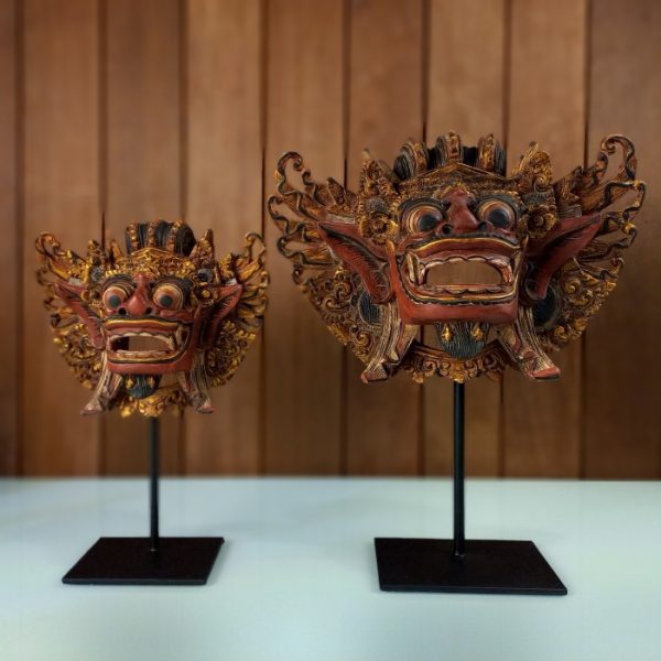 Antique Barong Head Sculpture for Home Decor – Balinese Wood Carving - Image 5