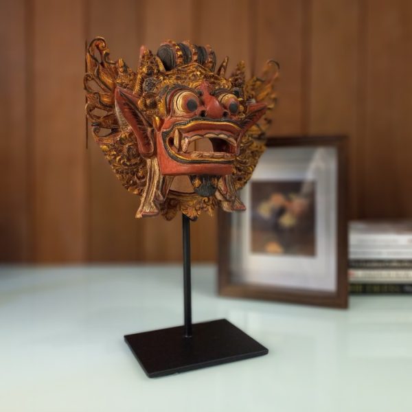 Antique Barong Head Sculpture for Home Decor – Balinese Wood Carving - Image 4