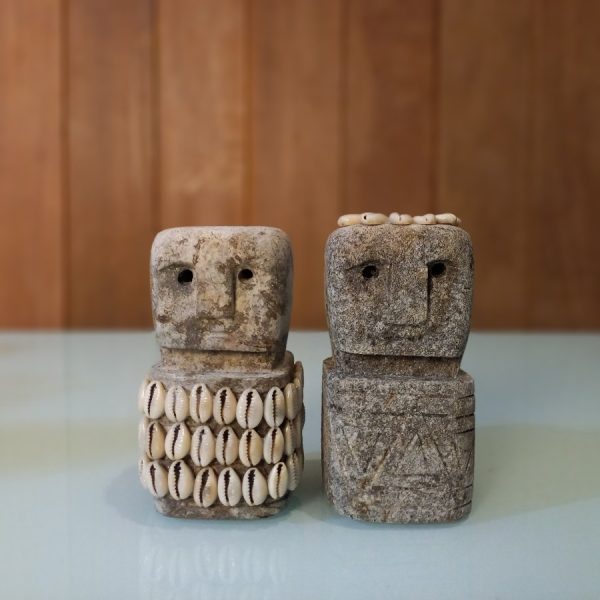 Primitive Antique Stone Sculpture Decoration with Shell Accents - Image 9