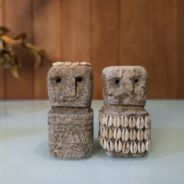 Primitive Antique Stone Sculpture Decoration with Shell Accents - Image 8