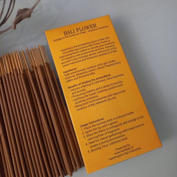 Bali Flower Aromatherapy Incense Sticks (100 Sticks) - Natural Room Fragrance - Image 4
