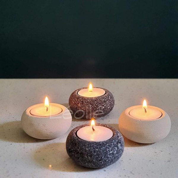 Outdoor Decorative Tealight Candle Holder - Lava Stone - Image 3