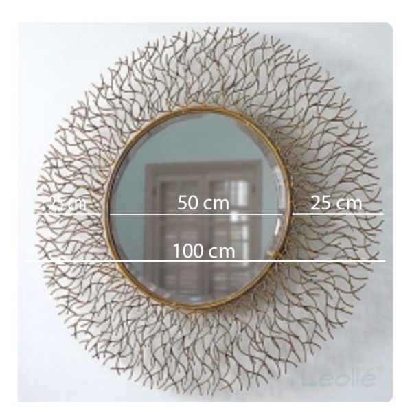 Decorative Wall Mirror Leolle Golden Root Accent 100cm with Semi-Gloss Finish - Image 3