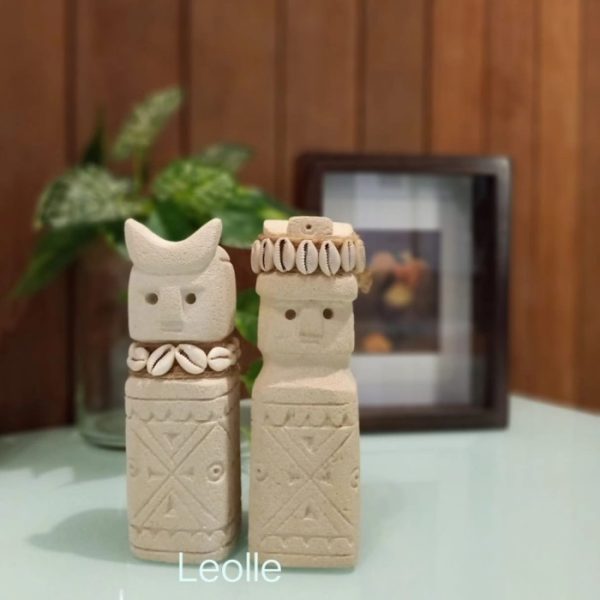 Wedding Gift - Tribal Ethnic King and Queen Statue in White Stone (Batu Paras) - Image 5