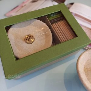 Aromatherapy Incense Tray Gift Set Handmade Paras stone incense tray with brass holder gift set from Bali