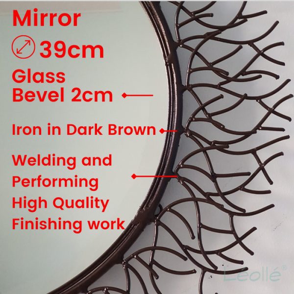 Elegant Round Wall Mirror for Bedroom and Bathroom Decoration - Image 4