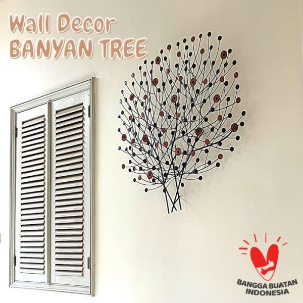 Banyan Tree Wall Decor Handcrafted Iron & Copper Tree of Life Sculpture – Nature-Inspired Statement Piece