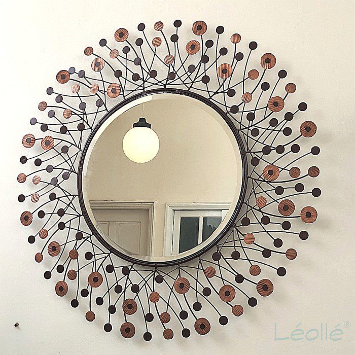 Decorative Mirror with Copper and Iron Combination - Image 4