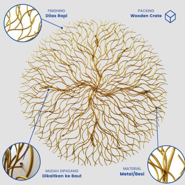 Gold Metal Wall Art Decoration - Image 2