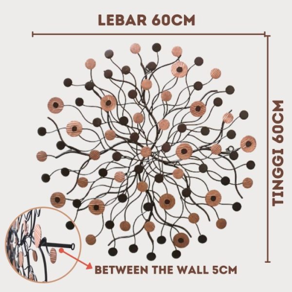 Metal Wall Art Decoration - Iron & Copper Combination - Image 3
