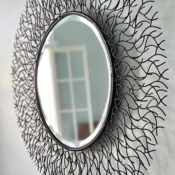 Luxurious Wall Mirror Elegant Brown Root Frame - Image 4
