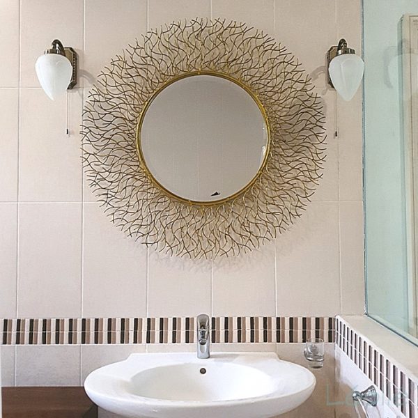Decorative Wall Mirror Leolle Golden Root Accent 100cm with Semi-Gloss Finish - Image 4