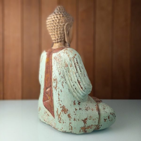 Feng Shui Buddha Mudra Antique Wash Statue - Symbol of Prosperity - Image 4