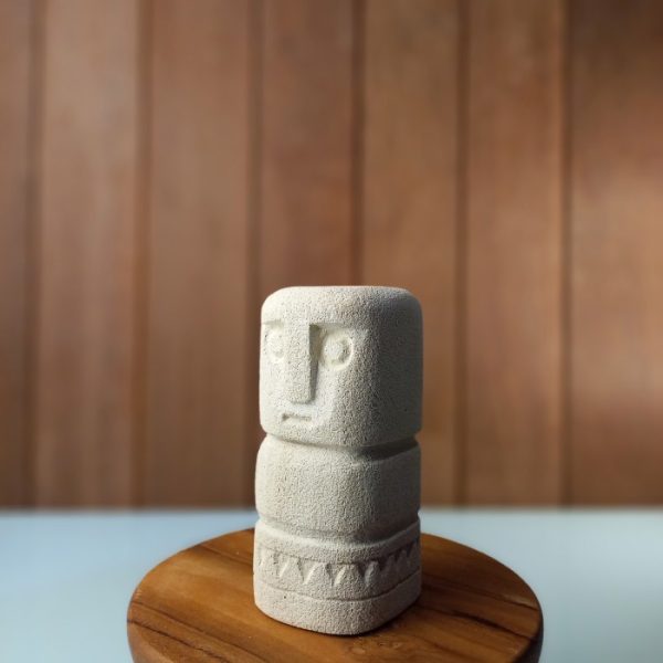 Primitive Stone Statue in Bohemian Style handmade from cream paras stone