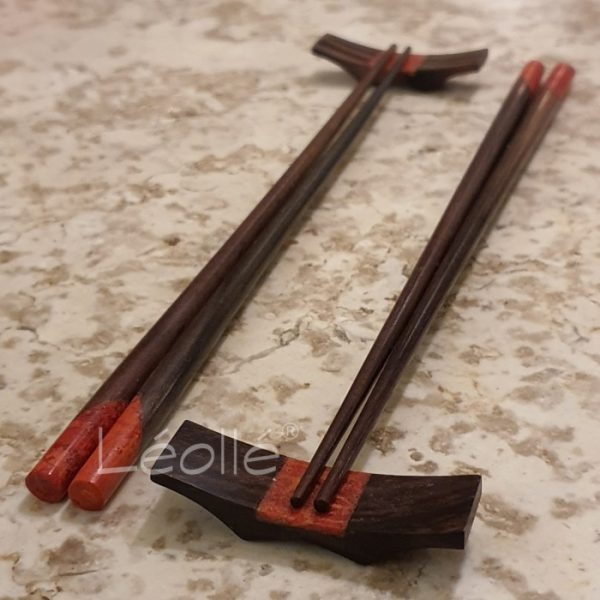 Housewarming Gift Sonokeling Wood Chopsticks Red Coral Family Package - Image 5