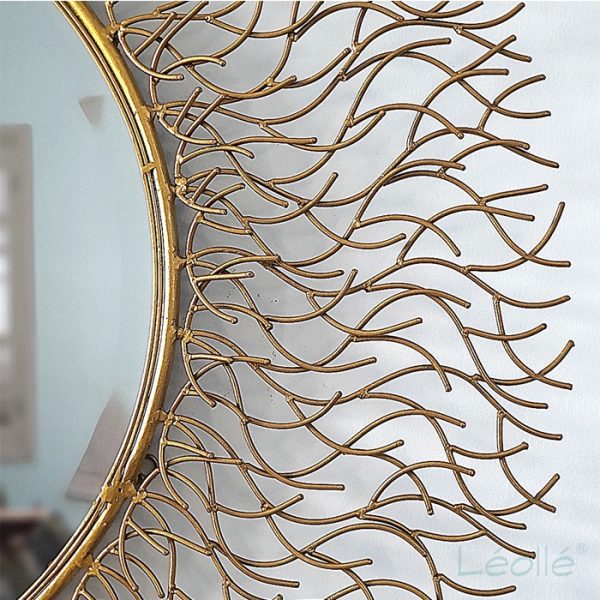 Decorative Wall Mirror Leolle Golden Root Accent 100cm with Semi-Gloss Finish - Image 2