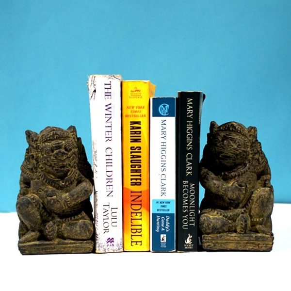 Pair of Dwarapala Statues Decorative Statue | Unique Bookends - Image 4