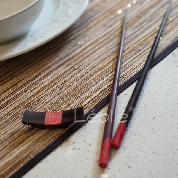Housewarming Gift Sonokeling Wood Chopsticks Red Coral Family Package - Image 3