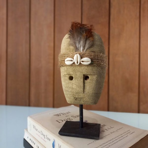 Display Statue – Paras Stone Mask on Iron Stand | Balinese Handmade Decor - Image 5
