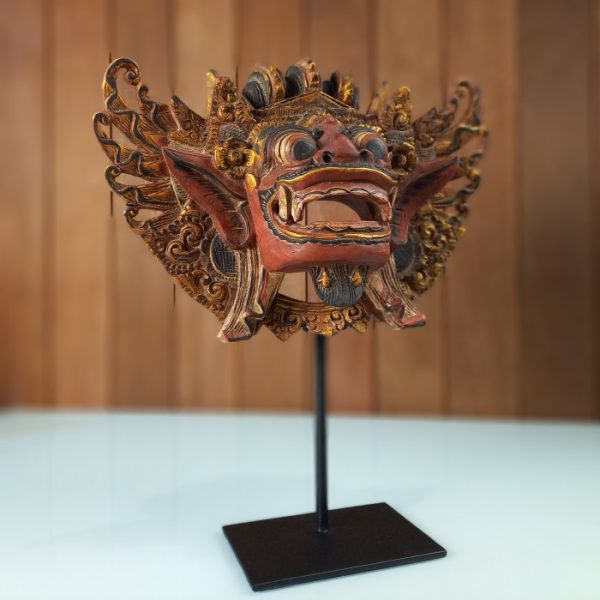 Antique Barong Head Sculpture for Home Decor – Balinese Wood Carving - Image 7