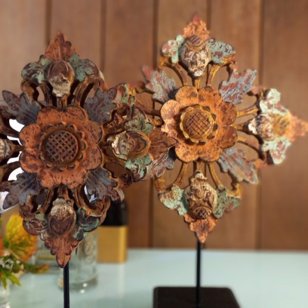 Wood Carving Panel Decoration - Bali Floral Motif - Image 7