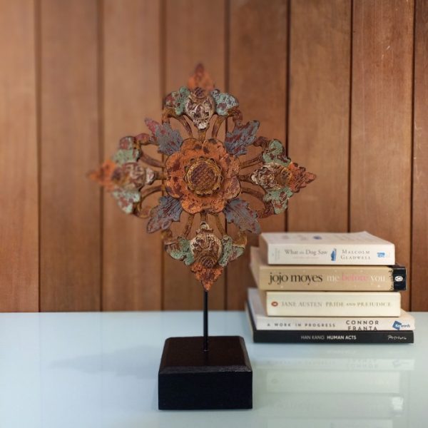 Wood Carving Panel Decoration - Bali Floral Motif - Image 3