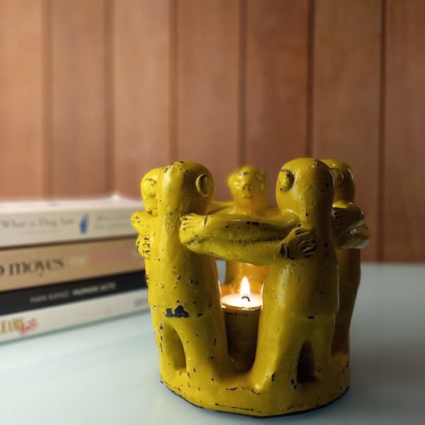 Handmade Terracotta Tea Light Holder Decorative Candle Stand - Image 2
