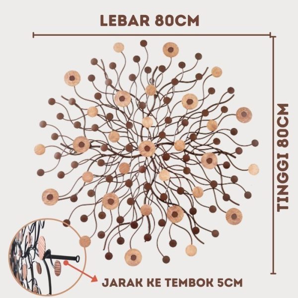 Metal Wall Decor with Copper Combination – Firework Motif - Image 3
