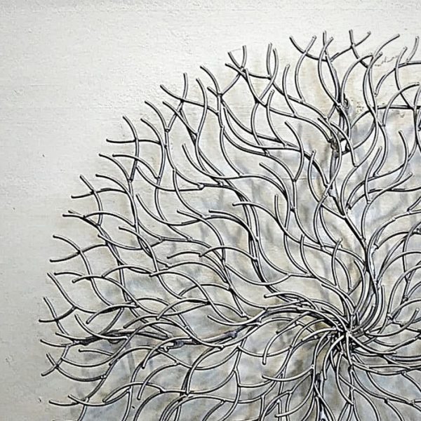 Silver Round Metal Wall Decor - Modern Wall Art Decoration - Image 3