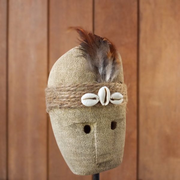 Display Statue – Paras Stone Mask on Iron Stand | Balinese Handmade Decor - Image 3