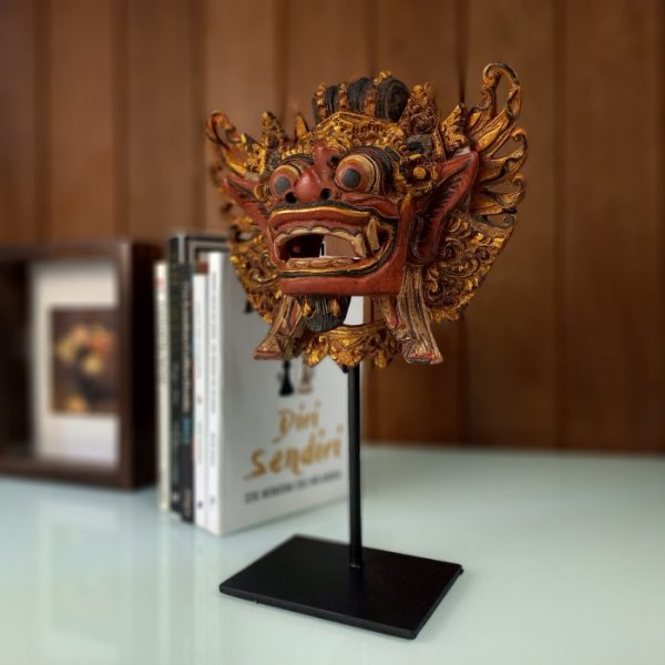 Antique Barong Head Sculpture for Home Decor – Balinese Wood Carving - Image 6