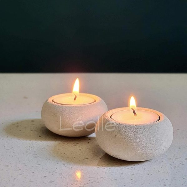 Outdoor Decorative Tealight Candle Holder - Lava Stone - Image 2