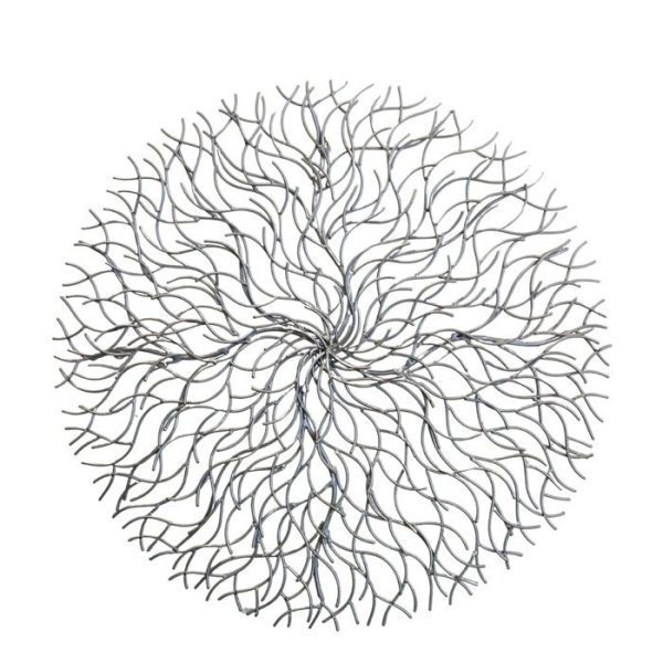 Silver Round Metal Wall Decor - Modern Wall Art Decoration - Image 4