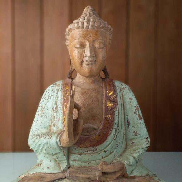 Feng Shui Buddha Mudra Antique Wash Statue - Symbol of Prosperity - Image 6
