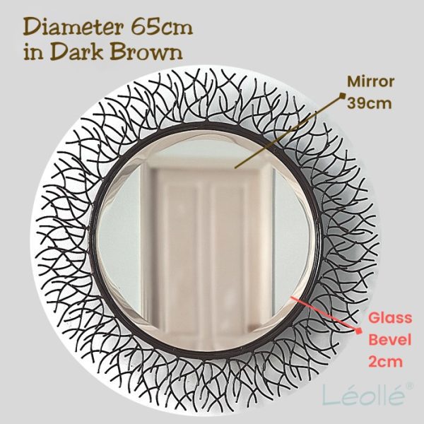 Elegant Round Wall Mirror for Bedroom and Bathroom Decoration - Image 3
