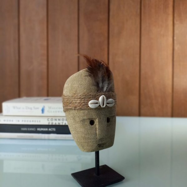 Display Statue – Paras Stone Mask on Iron Stand | Balinese Handmade Decor - Image 2