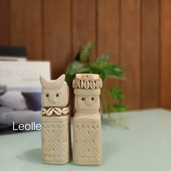 Wedding Gift - Tribal Ethnic King and Queen Statue in White Stone (Batu Paras) - Image 6