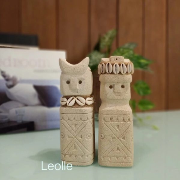 Wedding Gift - Tribal Ethnic King and Queen Statue in White Stone (Batu Paras) - Image 7