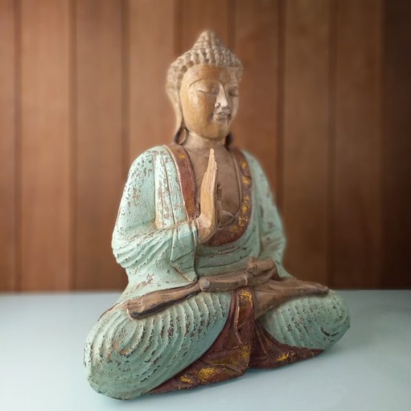 Feng Shui Buddha Mudra Antique Wash Statue - Symbol of Prosperity - Image 5