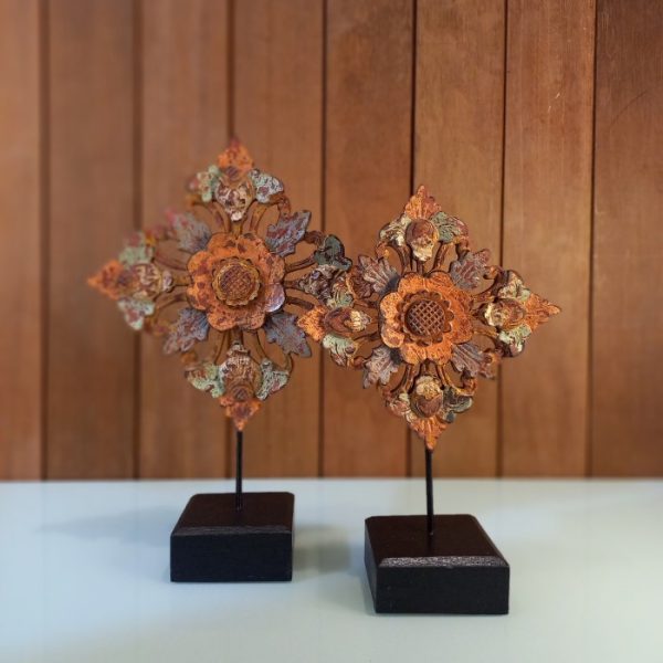 Wood Carving Panel Decoration - Bali Floral Motif - Image 5