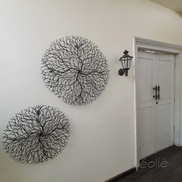 Small Wall Decoration 70cm Round Handcrafted Iron Art - Image 3