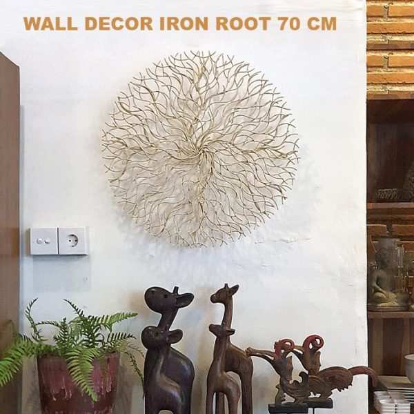 Small Wall Decoration 70cm round iron wall art in gold, dark brown, or broken white finish with secure packaging Let me know if you’d like a bundled description across size variants, or if you want a comparison layout for wall décor categories on your store!