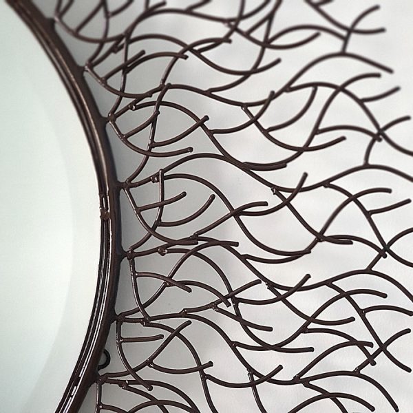 Round Mirror Wall Decor with Iron Root Design - Image 2