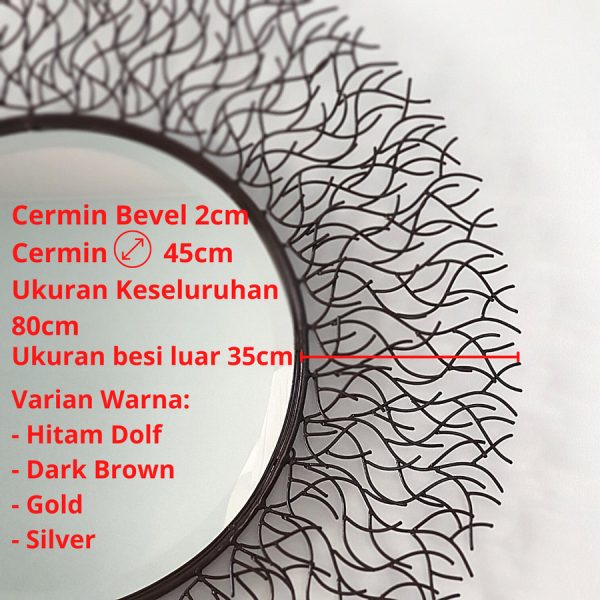 Round Mirror Wall Decor with Iron Root Design - Image 5