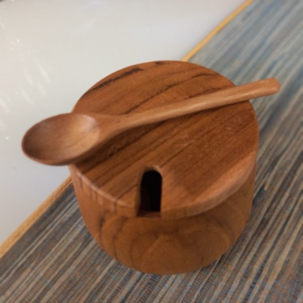 Natural Teak Wood Spice Container For Salt & Pepper - Image 4