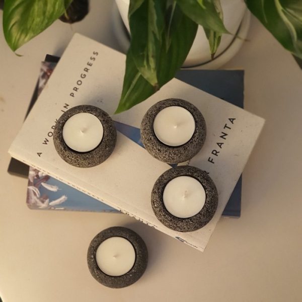 Lava Stone Tealight Holder Set - Image 2