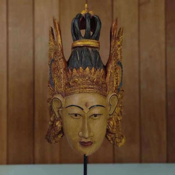 Feng Shui Decor for Prosperity & Harmony Balinese Rama and Shinta Carved Mask Set - Image 4