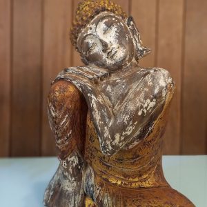 Fengshui Buddha Meditation Statue 40cm antique gold wooden sculpture in seated meditation pose