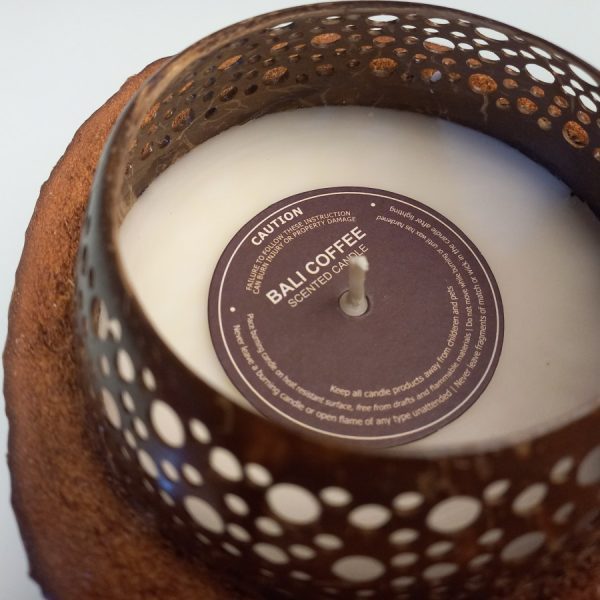 Bali Coffee Aromatherapy Candle - Natural Coconut Shell - Image 5