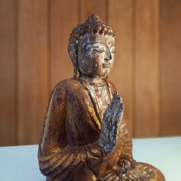 Feng Shui Decorative Buddha Meditation Statue 30 – Antique Gold - Image 5